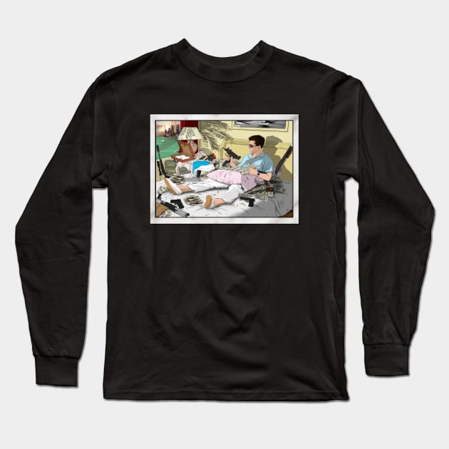 Miami Blues Long Sleeve T-Shirt by Deadpoolinc